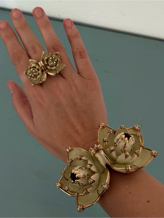 Roberto Cavalli Jewelry - Roberto Cavalli Enamel Double Flower Bracelet & Ring set